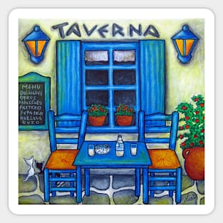 Greek Taverna - Table for Two Sticker